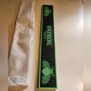 Patrón Tequila Bar Rail Mat in Black and Green